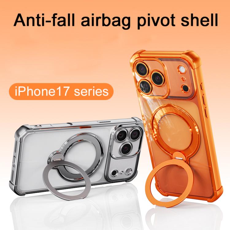 For iPhone Air Four-Corner Airbags Shockproof Rotation Holder Magnetic Phone Case