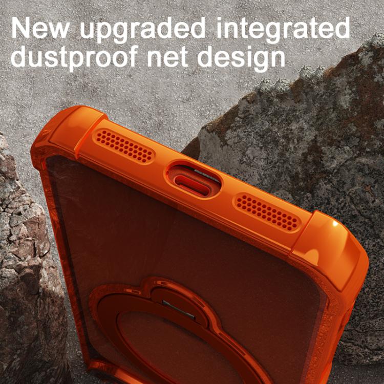 For iPhone 13 Pro Four-Corner Airbags Shockproof Rotation Holder Magnetic Phone Case