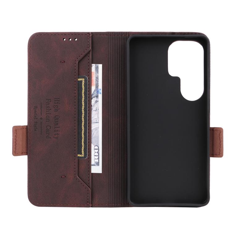 For Galaxy S26 Ultra 5G Magnetic Clasp Leather Phone Case