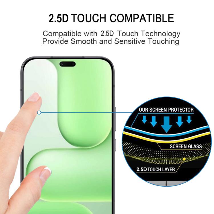 For Honor 600e 25pcs High Aluminum Full Screen Silk Printing Tempered Glass Film, Support Fingerprint Unlocking