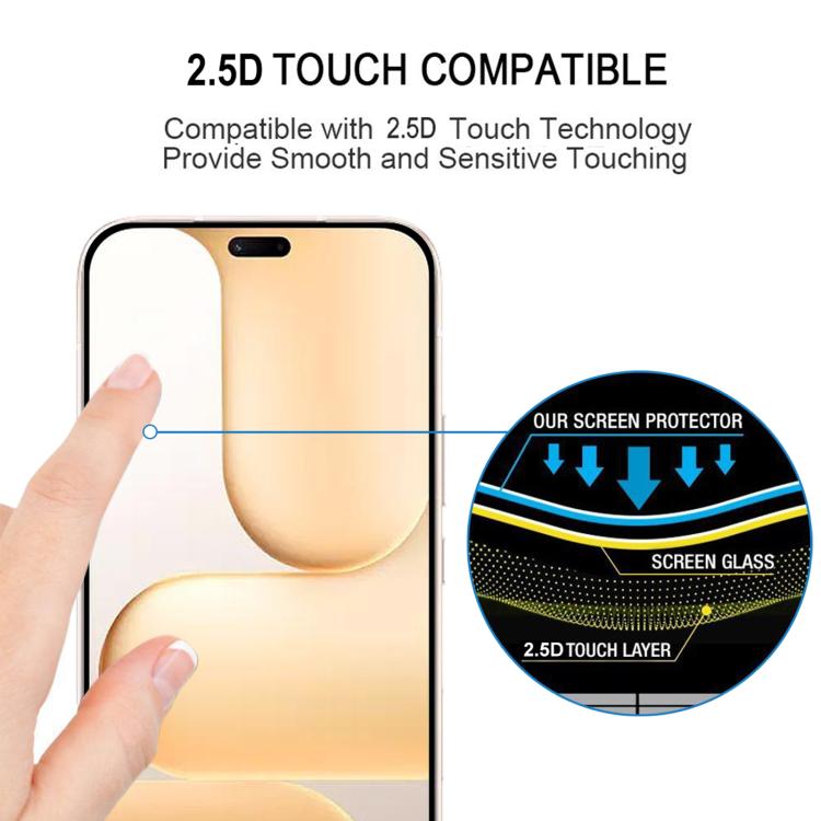 For Honor Play11 Plus 5G 25pcs High Aluminum Full Screen Silk Printing Tempered Glass Film, Support Fingerprint Unlocking