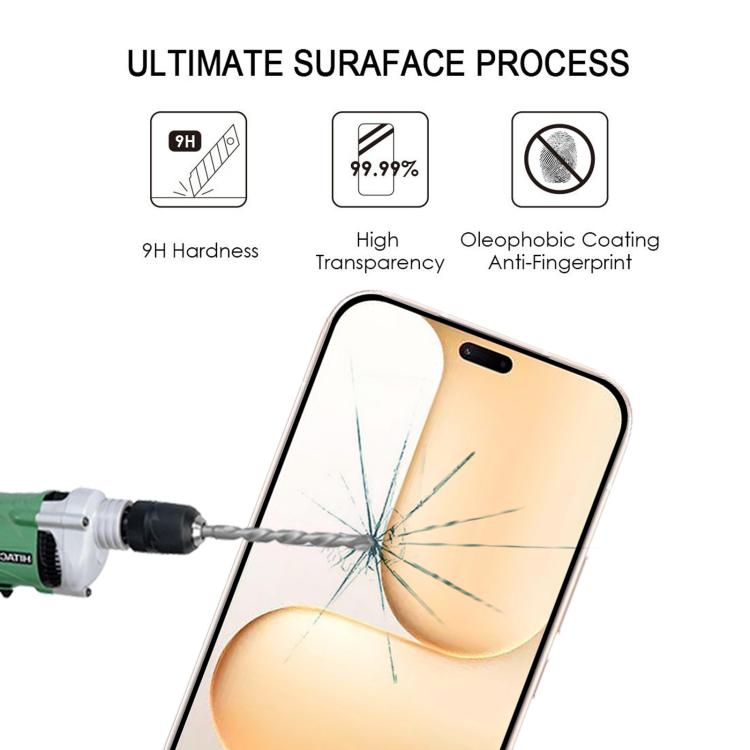 For Honor Play11 Plus 5G 25pcs High Aluminum Full Screen Silk Printing Tempered Glass Film, Support Fingerprint Unlocking