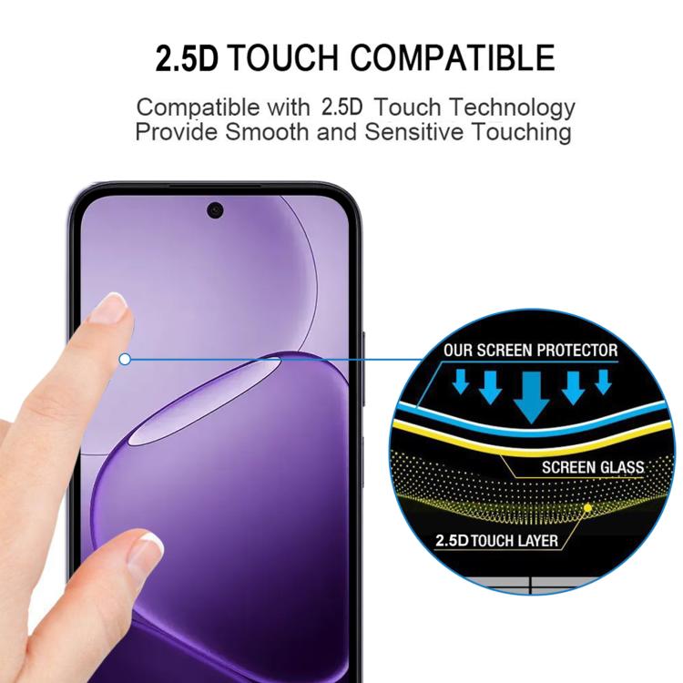 For OPPO K14 5G High Aluminum Full Screen Silk Printing Tempered Glass Film