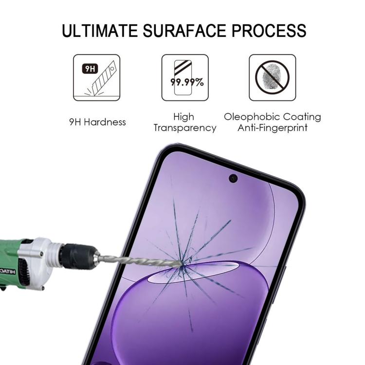 For OPPO K14 5G High Aluminum Full Screen Silk Printing Tempered Glass Film