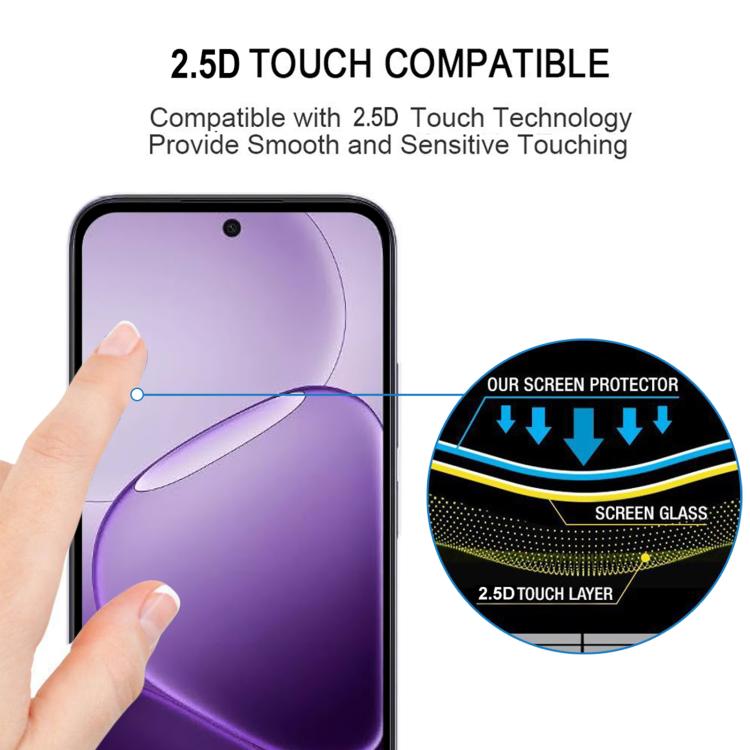 For OPPO K14x 5G 25pcs High Aluminum Full Screen Silk Printing Tempered Glass Film