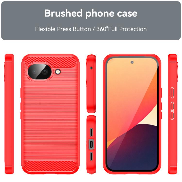 For Google Pixel 9a WANLONFENG Brushed Texture Shockproof TPU Phone Case with Screen Film