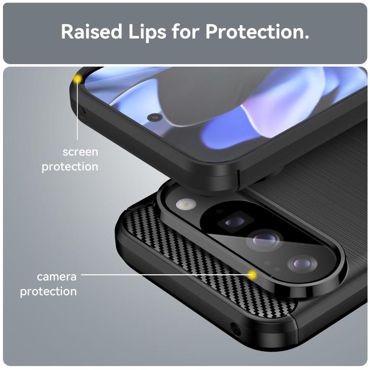 For Google Pixel 9 Pro WANLONFENG Brushed Texture Shockproof TPU Phone Case with Screen Film
