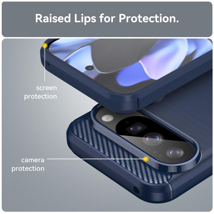 For Google Pixel 9 Pro WANLONFENG Brushed Texture Shockproof TPU Phone Case with Screen Film