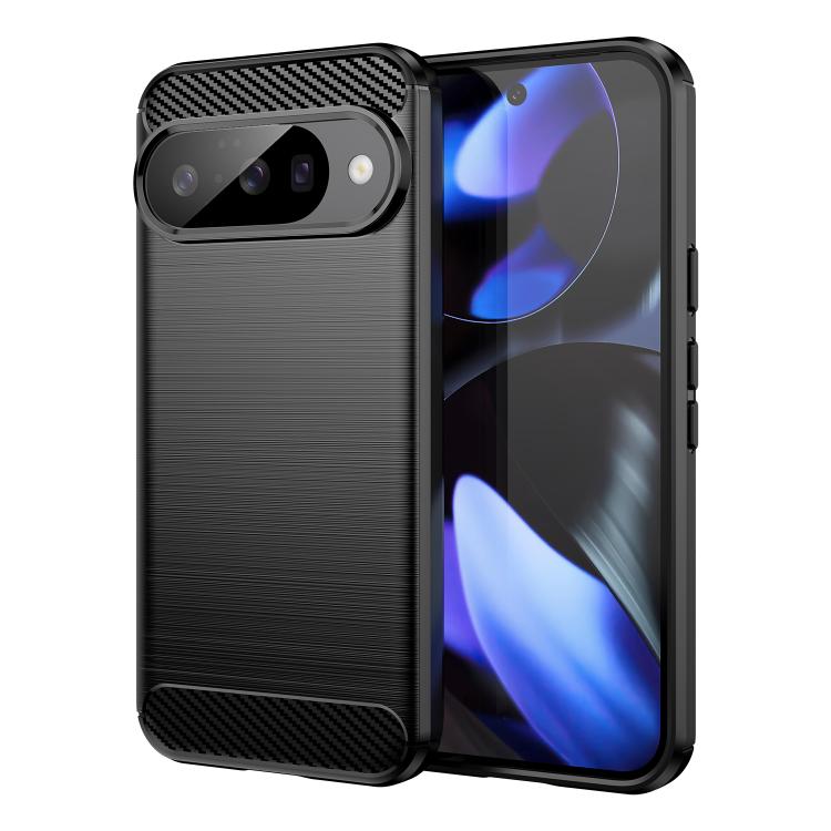For Google Pixel 9 WANLONFENG Brushed Texture Shockproof TPU Phone Case with Screen Film