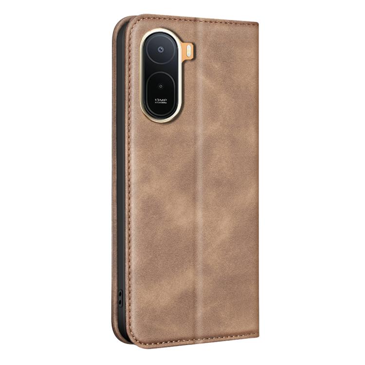 For Xiaomi Poco C85x 5G BINFEN COLOR Calfskin Texture Magnetic RFID Vegan Leather Phone Case