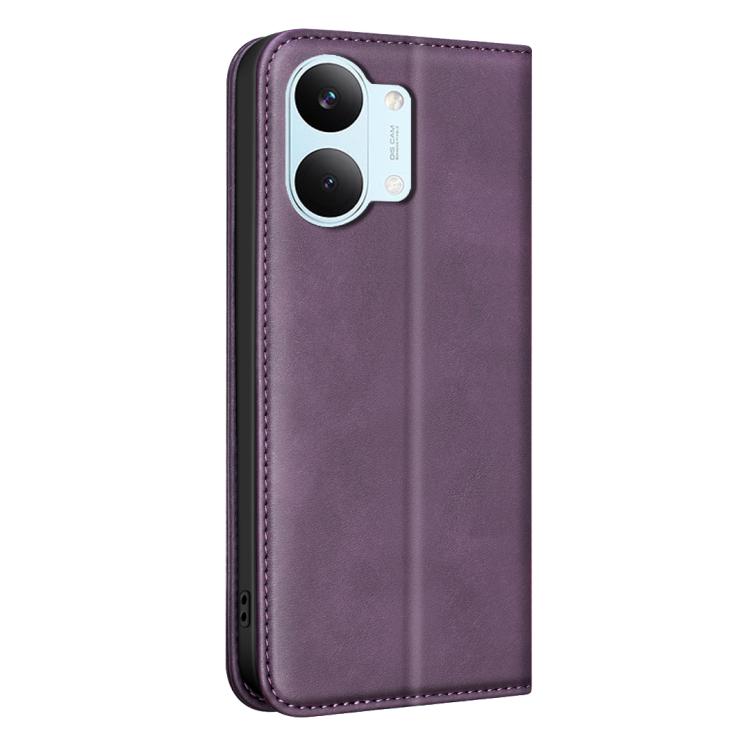 For Xiaomi Poco X8 Pro Max 5G BINFEN COLOR Calfskin Texture Magnetic RFID Vegan Leather Phone Case
