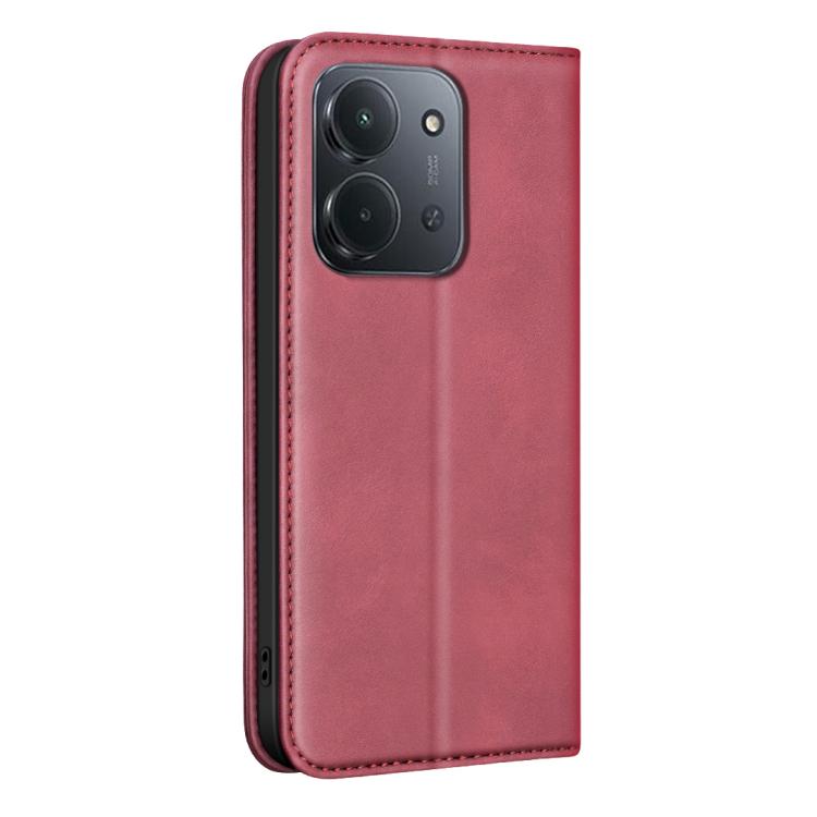 For Xiaomi Poco C85 5G BINFEN COLOR Calfskin Texture Magnetic RFID Vegan Leather Phone Case