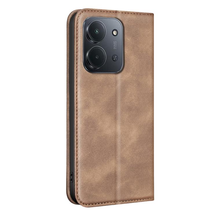 For Xiaomi Poco C85 5G BINFEN COLOR Calfskin Texture Magnetic RFID Vegan Leather Phone Case