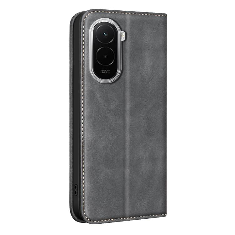 For Xiaomi Poco M7 4G 169mm BINFEN COLOR Calfskin Texture Magnetic RFID Vegan Leather Phone Case