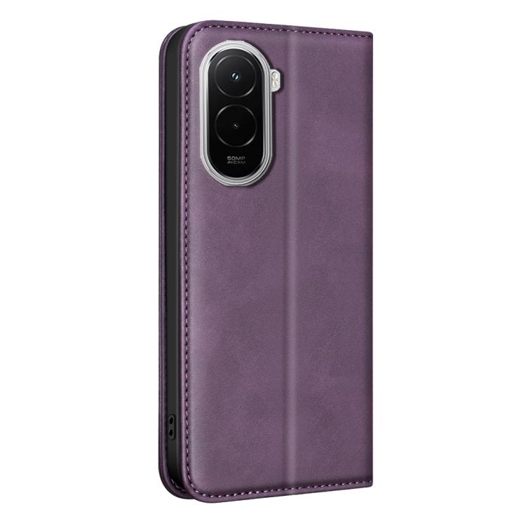 For Xiaomi Poco M7 4G 169mm BINFEN COLOR Calfskin Texture Magnetic RFID Vegan Leather Phone Case