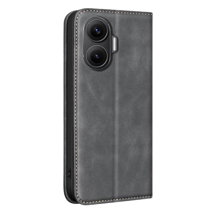 For Xiaomi Poco F7 5G Global BINFEN COLOR Calfskin Texture Magnetic RFID Vegan Leather Phone Case