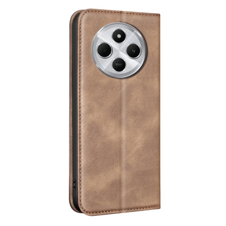 For Xiaomi Poco C75/Redmi 14C BINFEN COLOR Calfskin Texture Magnetic RFID Vegan Leather Phone Case