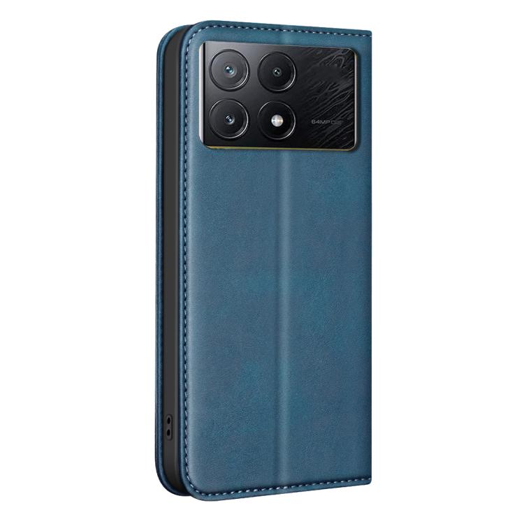 For Xiaomi Poco X6 Pro BINFEN COLOR Calfskin Texture Magnetic RFID Vegan Leather Phone Case