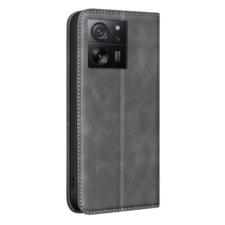 For Xiaomi 13T BINFEN COLOR Calfskin Texture Magnetic RFID Vegan Leather Phone Case