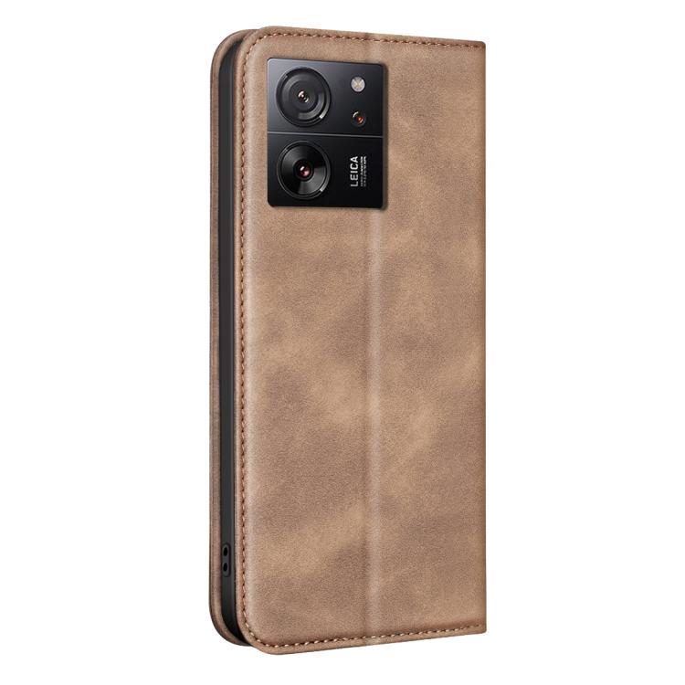 For Xiaomi 13T BINFEN COLOR Calfskin Texture Magnetic RFID Vegan Leather Phone Case