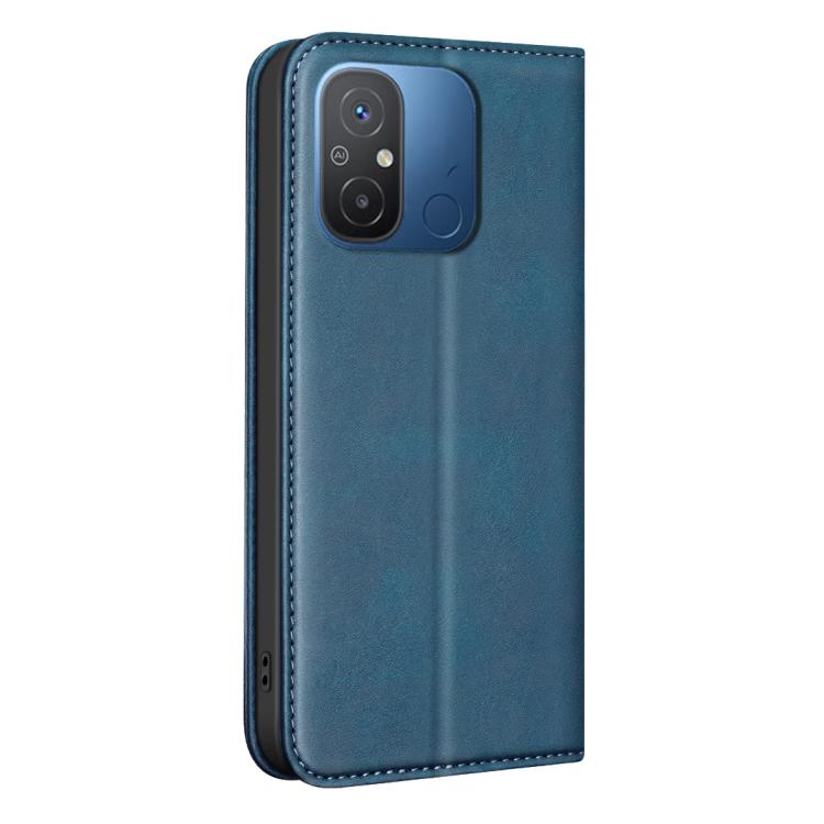 For Xiaomi Poco C55/Redmi 12C BINFEN COLOR Calfskin Texture Magnetic RFID Vegan Leather Phone Case