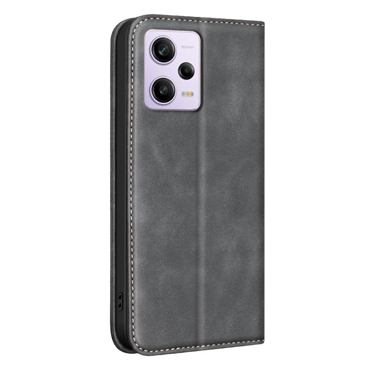For Xiaomi Poco X5 Pro BINFEN COLOR Calfskin Texture Magnetic RFID Vegan Leather Phone Case
