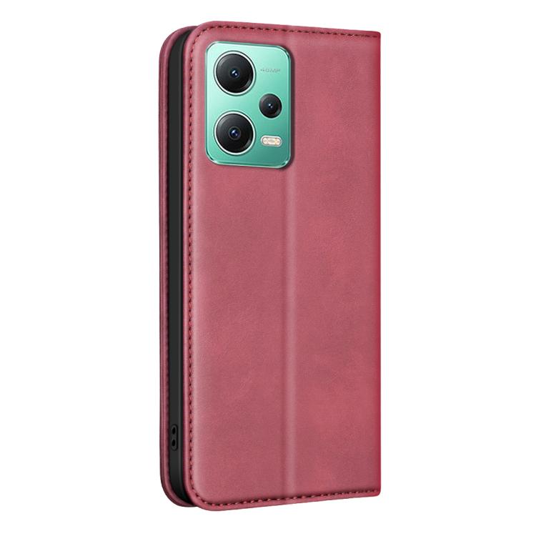 For Xiaomi Poco X5 BINFEN COLOR Calfskin Texture Magnetic RFID Vegan Leather Phone Case