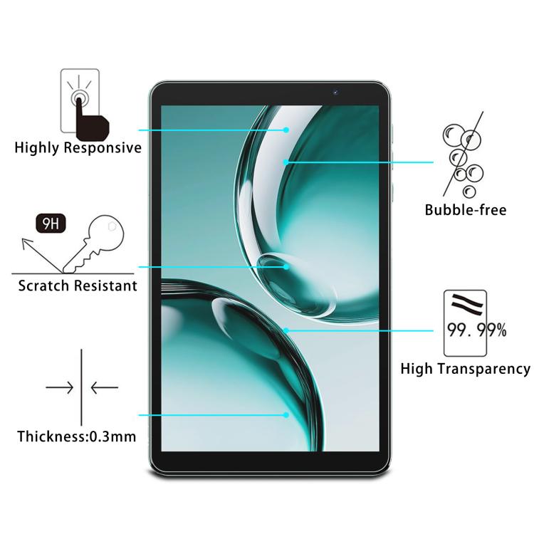 For BMSE A80 8.0 inch 2pcs 9H 0.3mm Explosion-proof Tempered Glass Film