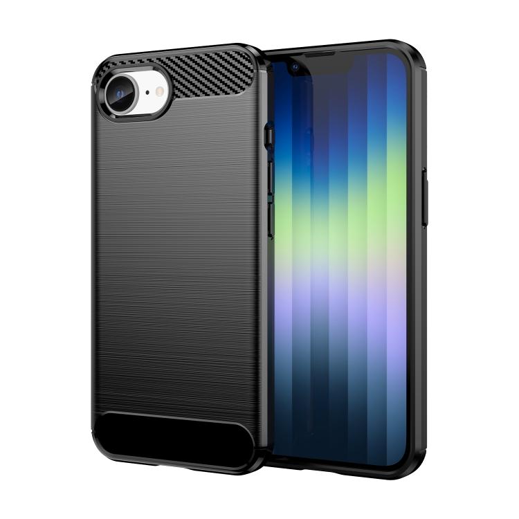 For iPhone 17e / 16e WANLONFENG Brushed Texture Shockproof TPU Phone Case with Screen Film