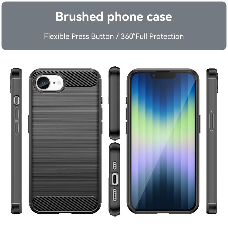 For iPhone 17e / 16e WANLONFENG Brushed Texture Shockproof TPU Phone Case with Screen Film