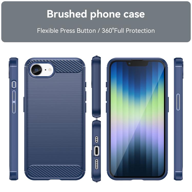 For iPhone 17e / 16e WANLONFENG Brushed Texture Shockproof TPU Phone Case with Screen Film