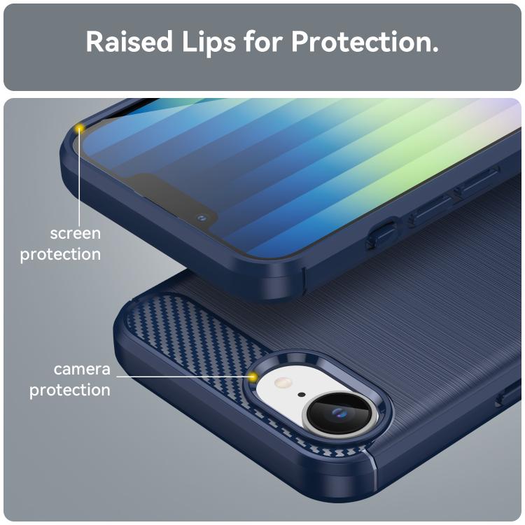 For iPhone 17e / 16e WANLONFENG Brushed Texture Shockproof TPU Phone Case with Screen Film