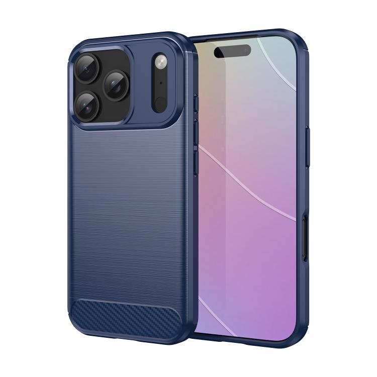 For iPhone 17 Pro Max WANLONFENG Brushed Texture Shockproof TPU Phone Case with Screen Film