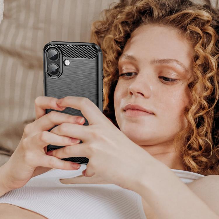 For iPhone 17 WANLONFENG Brushed Texture Shockproof TPU Phone Case with Screen Film