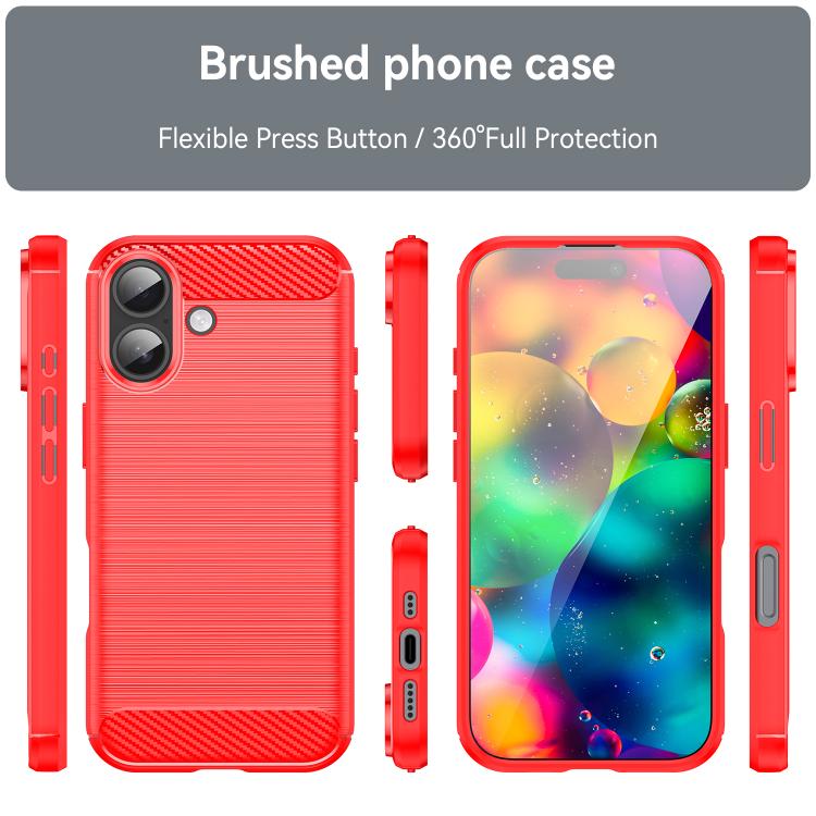 For iPhone 17 WANLONFENG Brushed Texture Shockproof TPU Phone Case with Screen Film