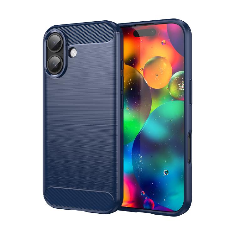 For iPhone 17 WANLONFENG Brushed Texture Shockproof TPU Phone Case with Screen Film