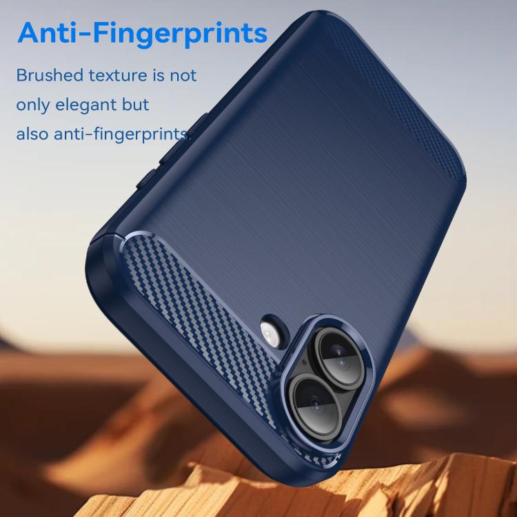 For iPhone 17 WANLONFENG Brushed Texture Shockproof TPU Phone Case with Screen Film