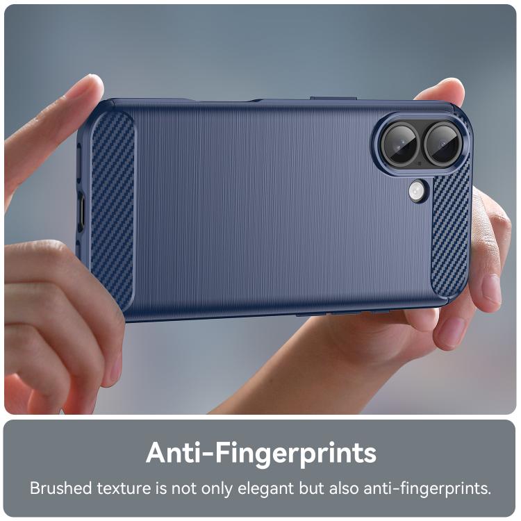 For iPhone 17 WANLONFENG Brushed Texture Shockproof TPU Phone Case with Screen Film
