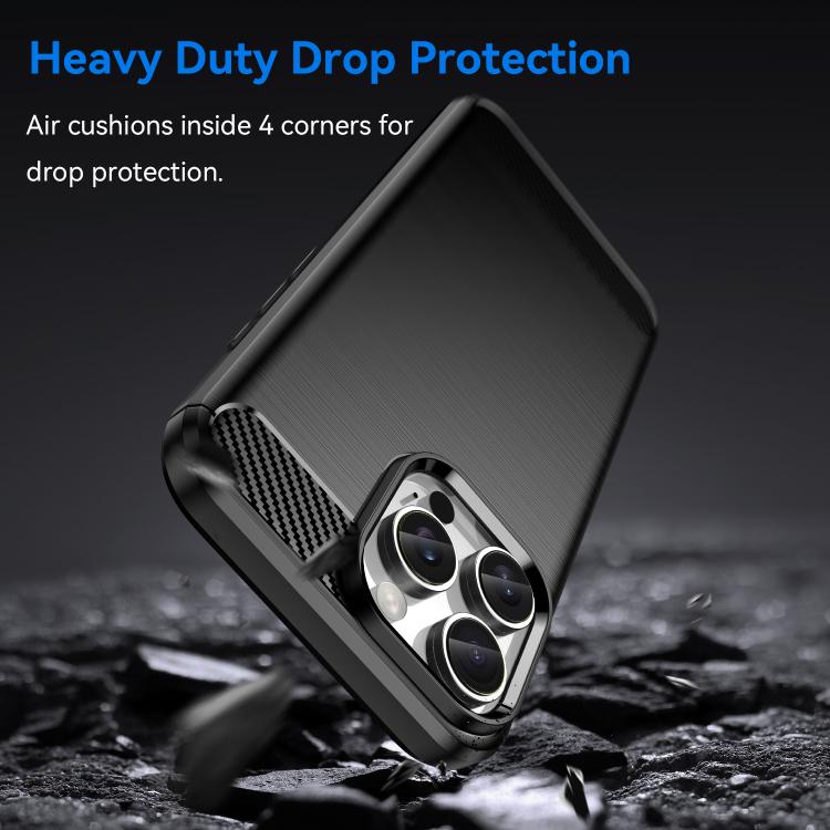 For iPhone 16 Pro Max WANLONFENG Brushed Texture Shockproof TPU Phone Case with Screen Film