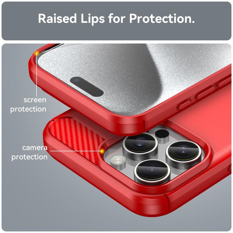 For iPhone 16 Pro Max WANLONFENG Brushed Texture Shockproof TPU Phone Case with Screen Film