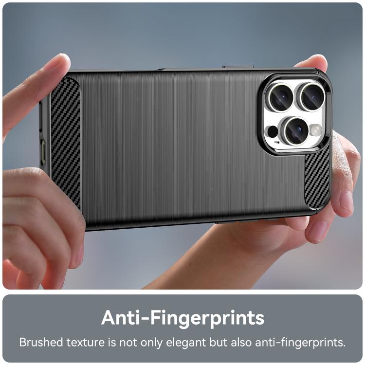 For iPhone 16 Pro WANLONFENG Brushed Texture Shockproof TPU Phone Case with Screen Film