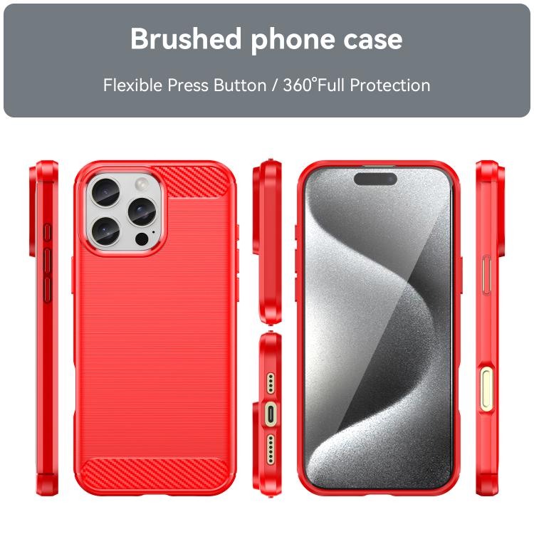 For iPhone 16 Pro WANLONFENG Brushed Texture Shockproof TPU Phone Case with Screen Film