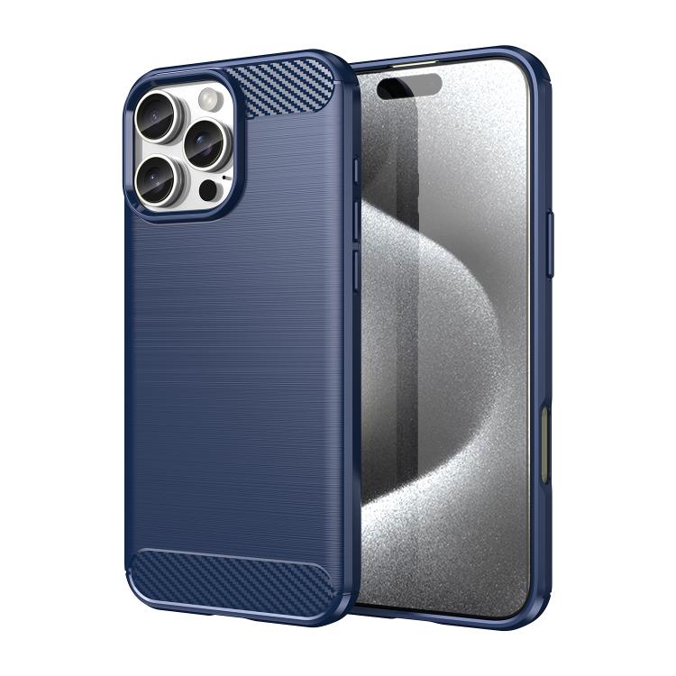 For iPhone 16 Pro WANLONFENG Brushed Texture Shockproof TPU Phone Case with Screen Film