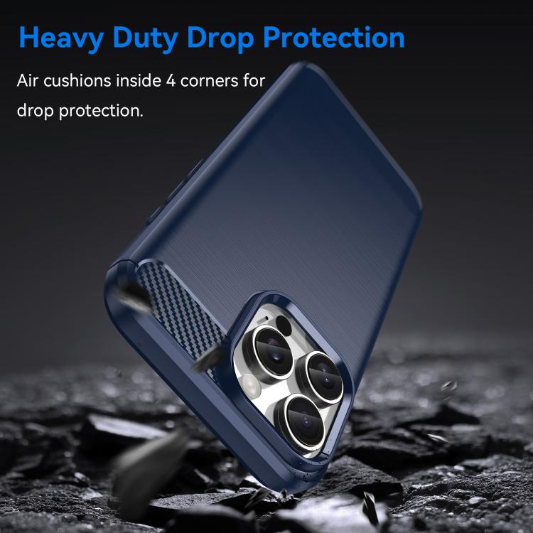 For iPhone 16 Pro WANLONFENG Brushed Texture Shockproof TPU Phone Case with Screen Film