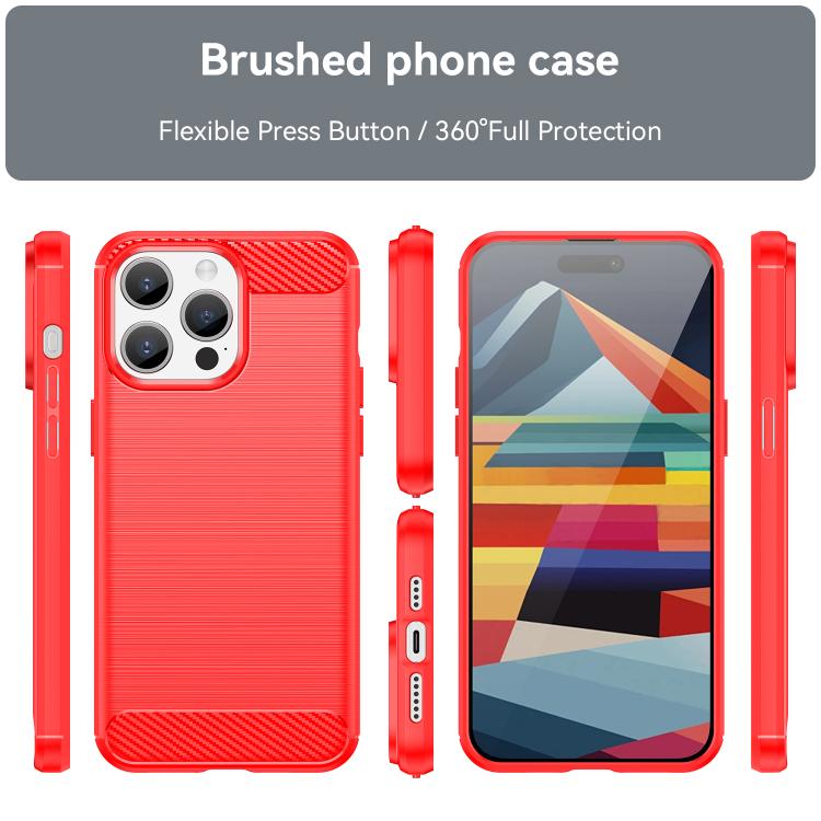 For iPhone 15 Pro WANLONFENG Brushed Texture Shockproof TPU Phone Case with Screen Film