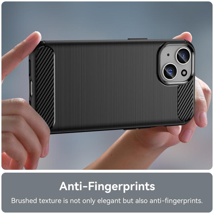 For iPhone 15 WANLONFENG Brushed Texture Shockproof TPU Phone Case with Screen Film