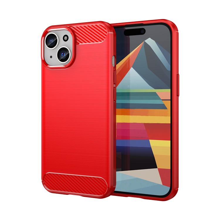 For iPhone 15 WANLONFENG Brushed Texture Shockproof TPU Phone Case with Screen Film