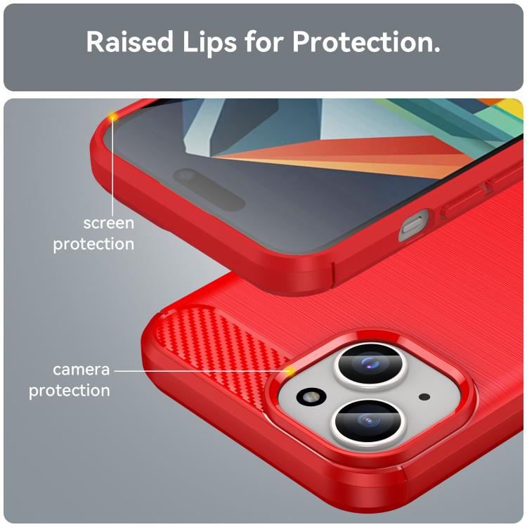For iPhone 15 WANLONFENG Brushed Texture Shockproof TPU Phone Case with Screen Film