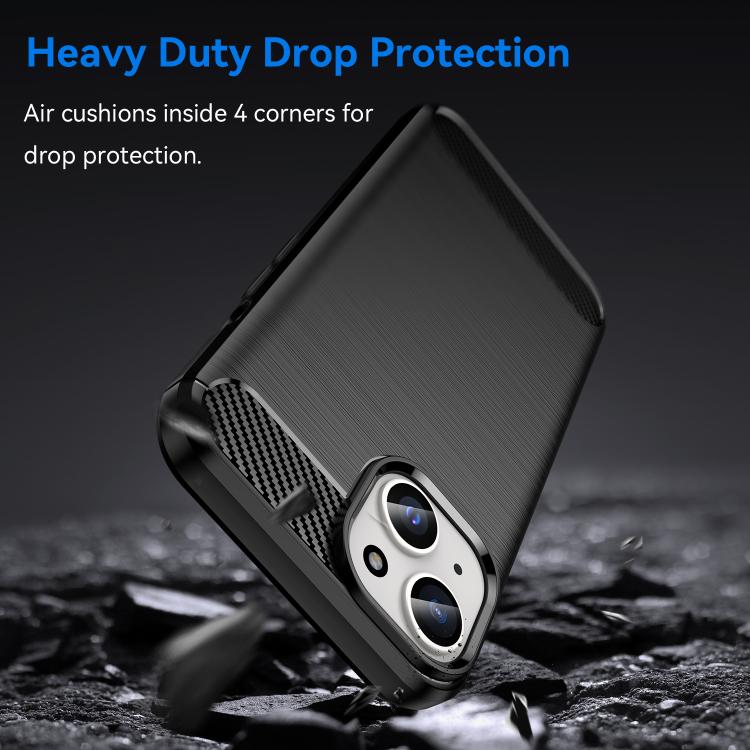 For iPhone 13 WANLONFENG Brushed Texture Shockproof TPU Phone Case with Screen Film