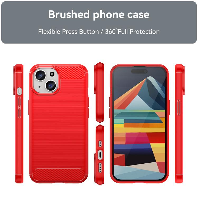 For iPhone 13 WANLONFENG Brushed Texture Shockproof TPU Phone Case with Screen Film